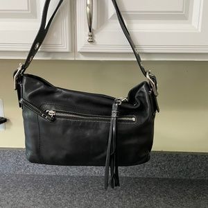 Coach black leather hobo
